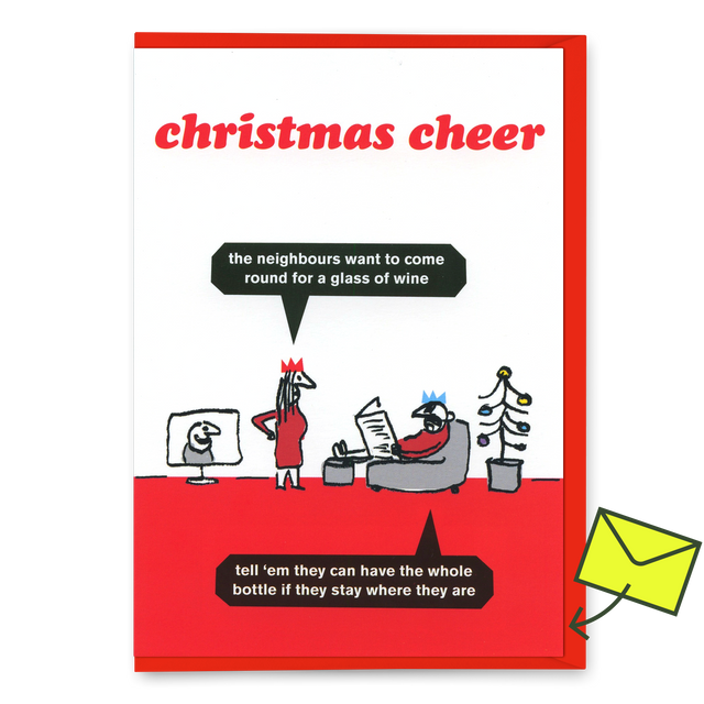 Modern Toss Grußkarte "Christmas Cheer Wine" | Modern Toss