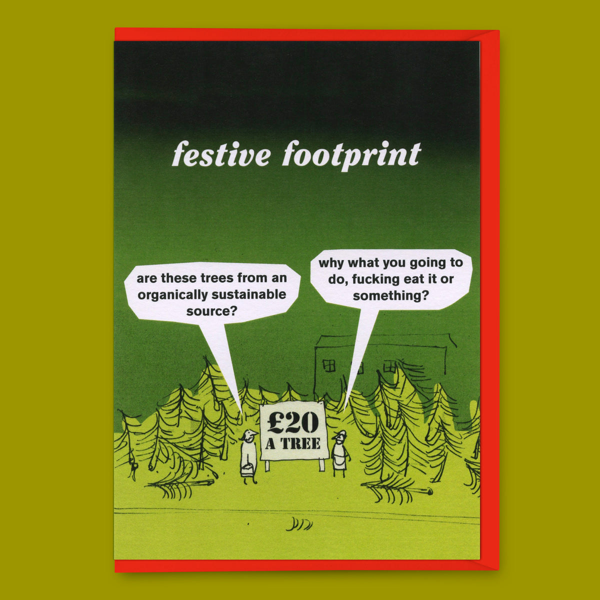 Modern Toss Grußkarte "Festive Footprint" | Lustige Klappkarte | Modern Toss