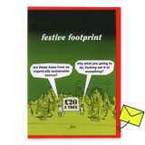 Modern Toss Grußkarte "Festive Footprint" | Lustige Klappkarte | Modern Toss