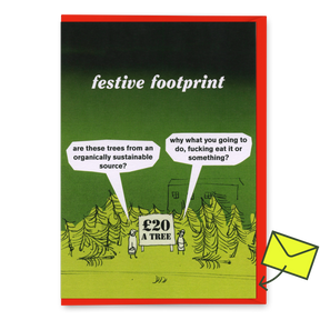 Modern Toss Grußkarte "Festive Footprint" | Lustige Klappkarte | Modern Toss