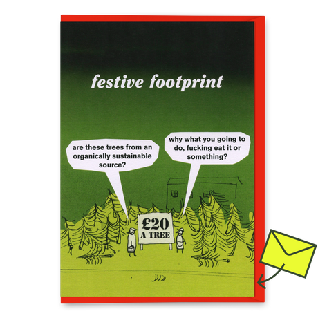 Modern Toss Grußkarte "Festive Footprint" | Lustige Klappkarte | Modern Toss