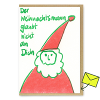 Superjuju Grußkarte "Der Weihnachtmann glaubt nicht an dich" | Weihnachtskarte | Superjuju