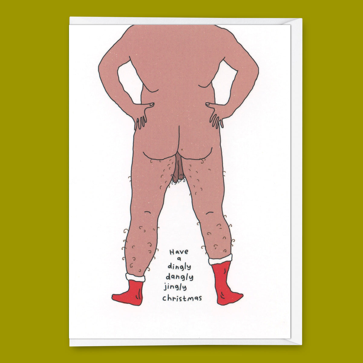 Eat Mielies Weird Illustration Grußkarte "Dingly Dangly Christmas" | Lustige Weihnachtskarte | Eat Mielies