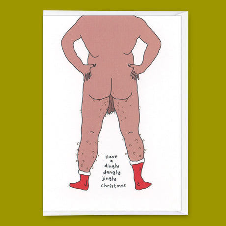 Eat Mielies Weird Illustration Grußkarte "Dingly Dangly Christmas" | Lustige Weihnachtskarte | Eat Mielies