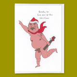 Eat Mielies Weird Illustration Grußkarte "Fuck shit up this Christmas" | Lustige Weihnachtskarte | Eat Mielies