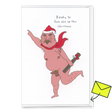 Eat Mielies Weird Illustration Grußkarte "Fuck shit up this Christmas" | Lustige Weihnachtskarte | Eat Mielies