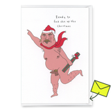 Eat Mielies Weird Illustration Grußkarte "Fuck shit up this Christmas" | Lustige Weihnachtskarte | Eat Mielies
