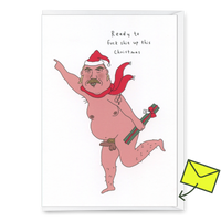 Eat Mielies Weird Illustration Grußkarte "Fuck shit up this Christmas" | Lustige Weihnachtskarte | Eat Mielies
