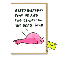 Superjuju Grußkarte “Happy Birthday Dead Bird” | Makaber & unvergesslich | Superjuju