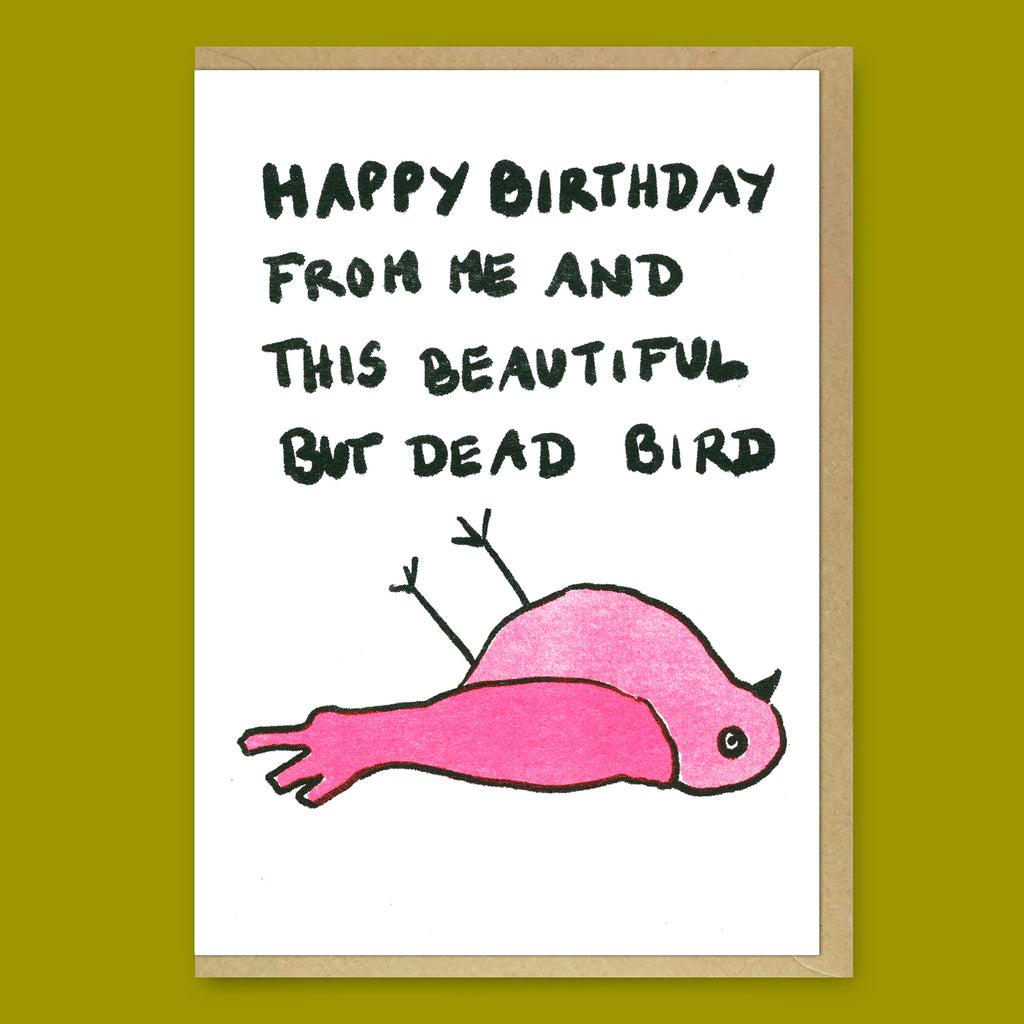 Superjuju Grußkarte “Happy Birthday Dead Bird” | Makaber & unvergesslich | Superjuju