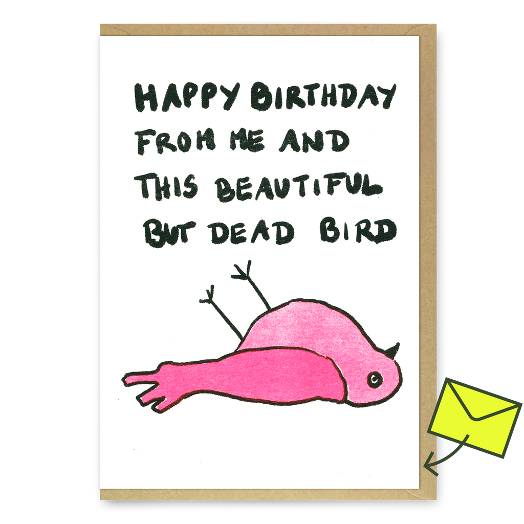 Superjuju Grußkarte “Happy Birthday Dead Bird” | Makaber & unvergesslich | Superjuju