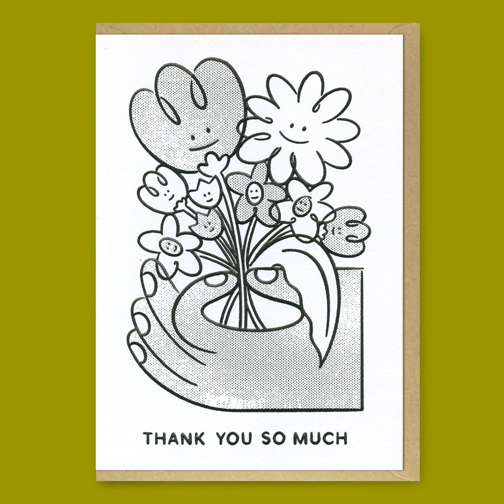 Studio Boketto Grußkarte “Flowers” | Blumiger Gruß zum Dankesagen | Studio Boketto