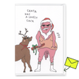 Eat Mielies Weird Illustration Grußkarte Eat Mielies “Santa has a lovely sack” | Lustige Weihnachtskarte