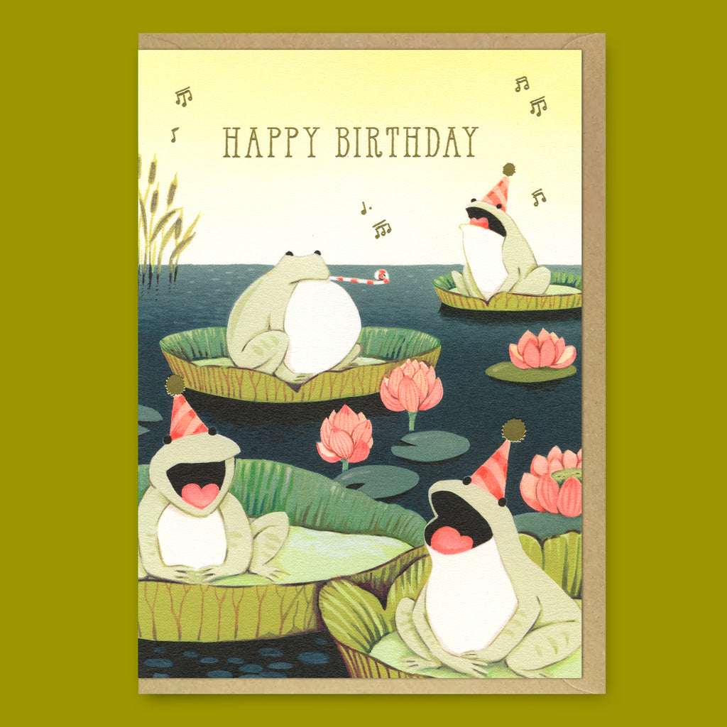 Ohh Deer Grußkarte “Singing Frogs” | Lustige Geburtstagskarte | Ohh Deer