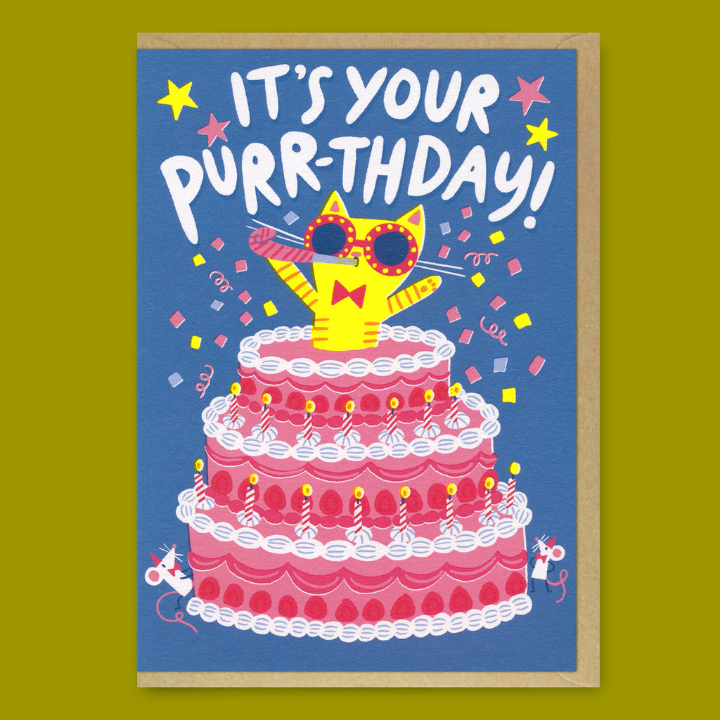 Ohh Deer Grußkarte “It’s your Purrthday” | Miauiger Geburtstagsgruß | Ohh Deer