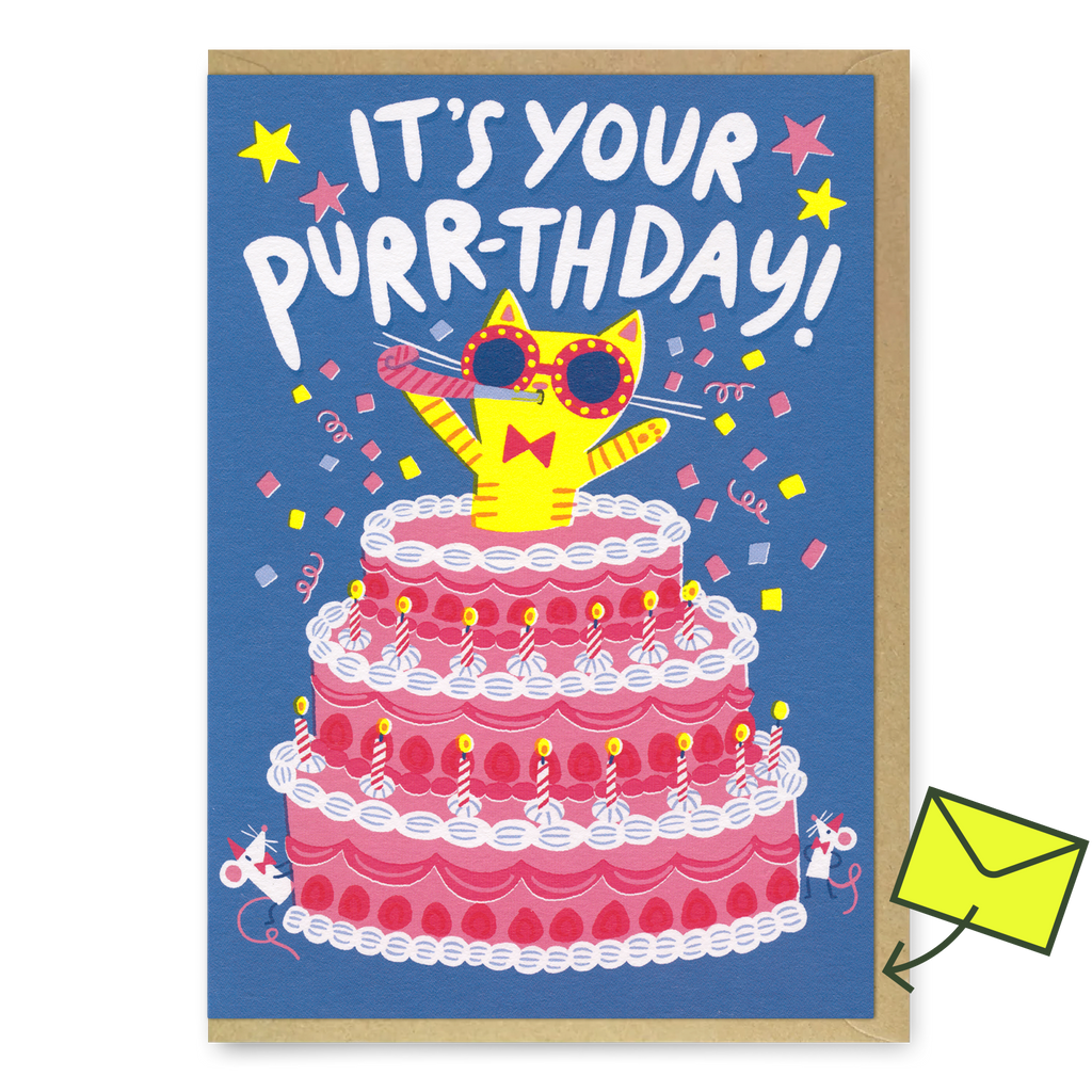 Ohh Deer Grußkarte “It’s your Purrthday” | Miauiger Geburtstagsgruß | Ohh Deer