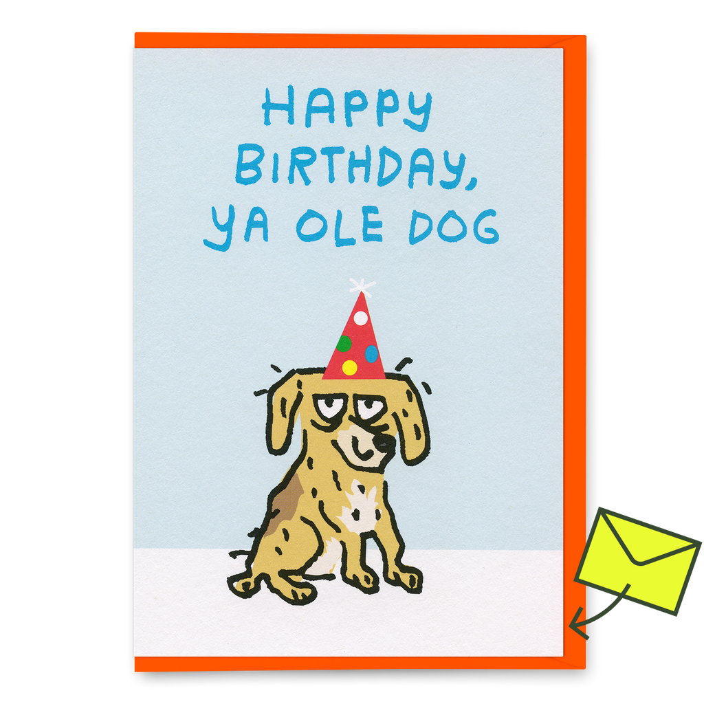 Ohh Deer Grußkarte “Happy Birthday Ya Ole Dog” | Humorvoll & herzlich | Ohh Deer