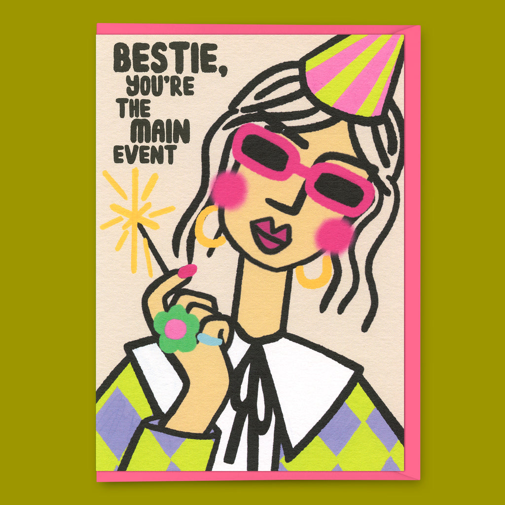 Studio Boketto Grußkarte “Bestie” | Für deine allerbeste Geburtstagsfreundin | Studio Boketto
