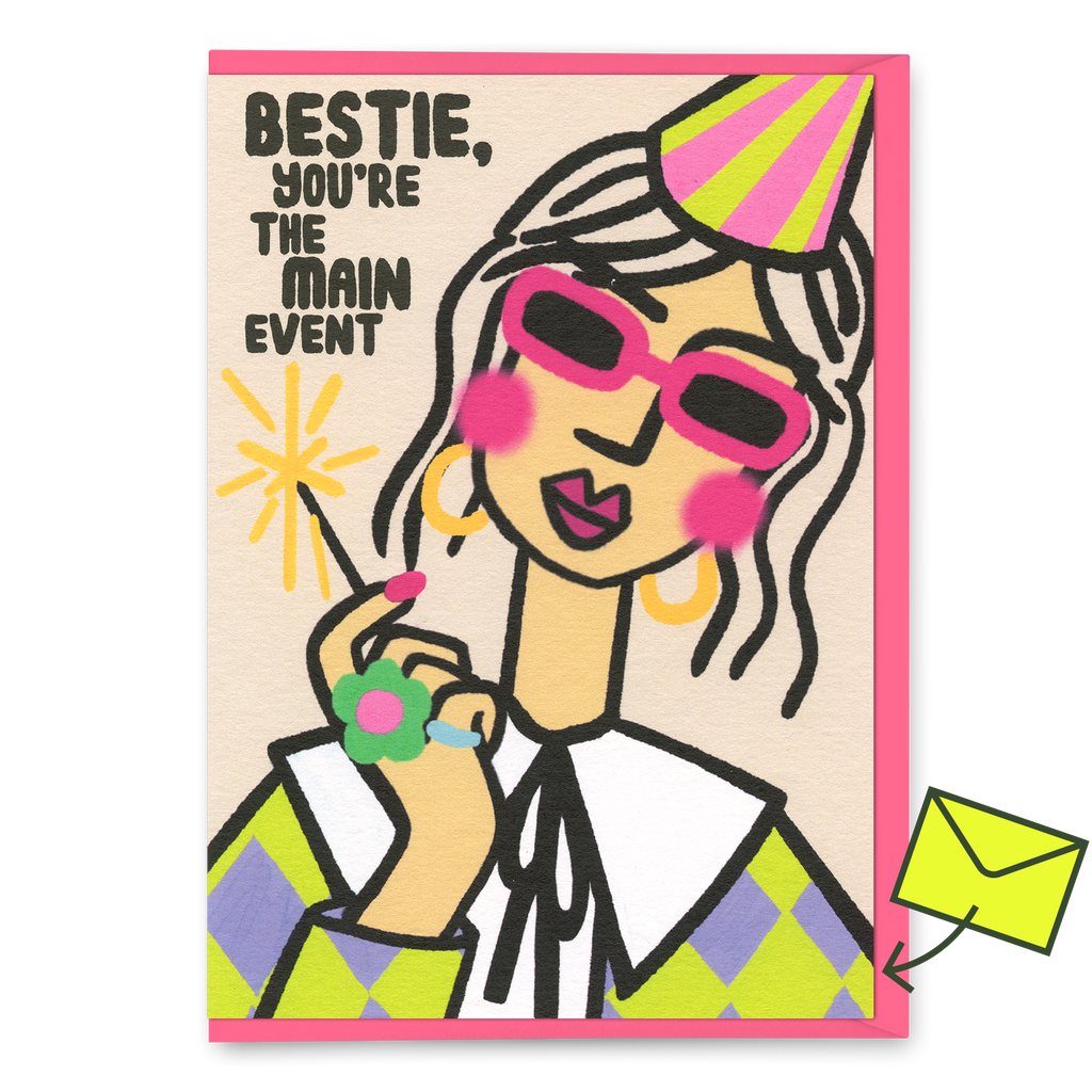 Studio Boketto Grußkarte “Bestie” | Für deine allerbeste Geburtstagsfreundin | Studio Boketto