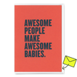 Deli Cards Grußkarte "Awesome people" | Coole Klappkarte mit Spruch zur Geburt