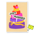Deli Cards Grußkarte "Just married cake" | Schöne Klappkarte zur Hochzeit