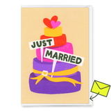 Deli Cards Grußkarte "Just married cake" | Schöne Klappkarte zur Hochzeit
