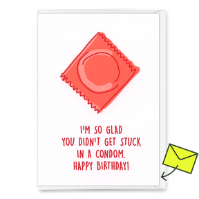 Deli Cards Grußkarte "Condom" | Lustige Klappkarte mit Spruch zum Geburtstag