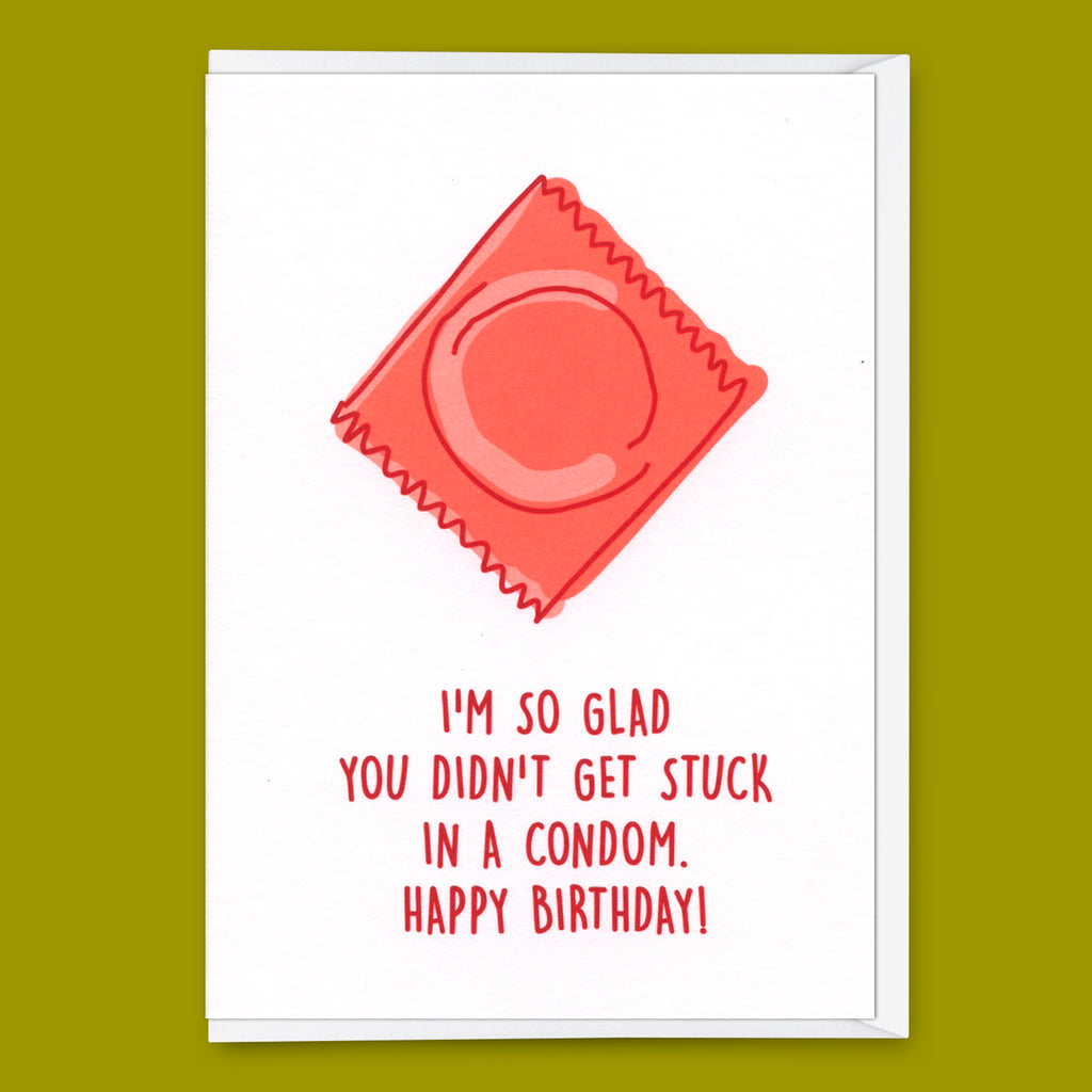 Deli Cards Grußkarte "Condom" | Lustige Klappkarte mit Spruch zum Geburtstag