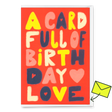 Deli Cards Grußkarte "Birthday love" | Schöne Klappkarte mit Spruch zum Geburtstag