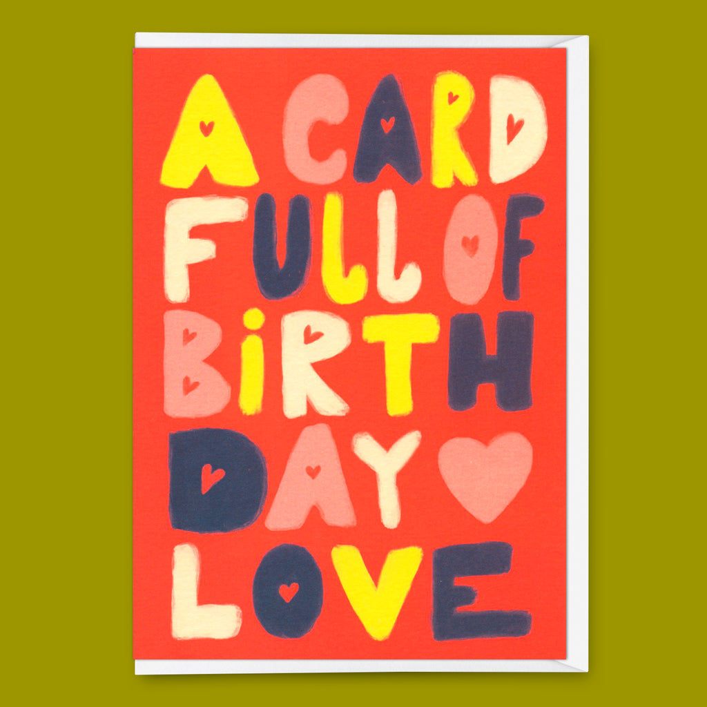 Deli Cards Grußkarte "Birthday love" | Schöne Klappkarte mit Spruch zum Geburtstag