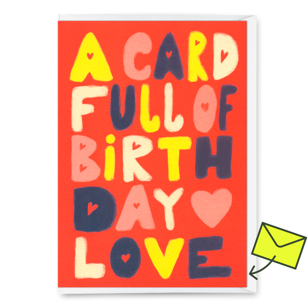 Deli Cards Grußkarte "Birthday love" | Schöne Klappkarte mit Spruch zum Geburtstag