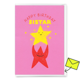 Deli Cards Grußkarte "Happy Birthday, sistar" | Schöne Klappkarte zum Geburtstag