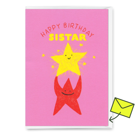 Deli Cards Grußkarte "Happy Birthday, sistar" | Schöne Klappkarte zum Geburtstag