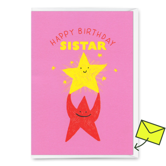 Deli Cards Grußkarte "Happy Birthday, sistar" | Schöne Klappkarte zum Geburtstag