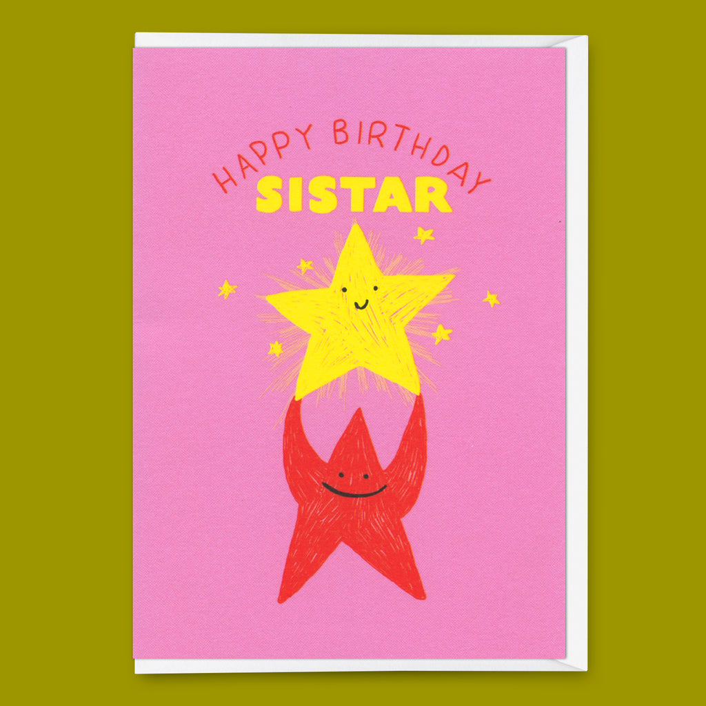 Deli Cards Grußkarte "Happy Birthday, sistar" | Schöne Klappkarte zum Geburtstag