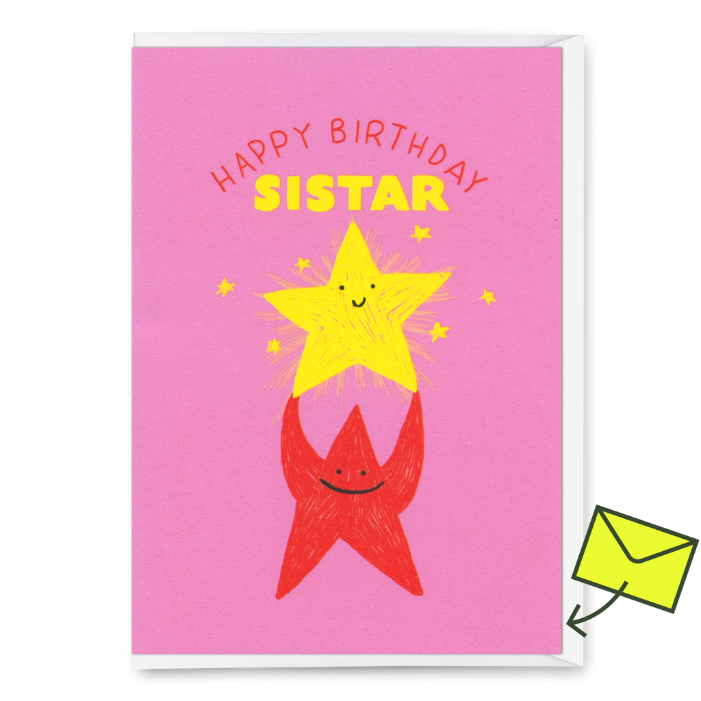 Deli Cards Grußkarte "Happy Birthday, sistar" | Schöne Klappkarte zum Geburtstag