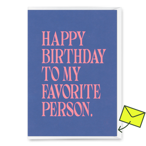 Deli Cards Grußkarte "To my favorite person" | Schöne Klappkarte mit Spruch zum Geburtstag