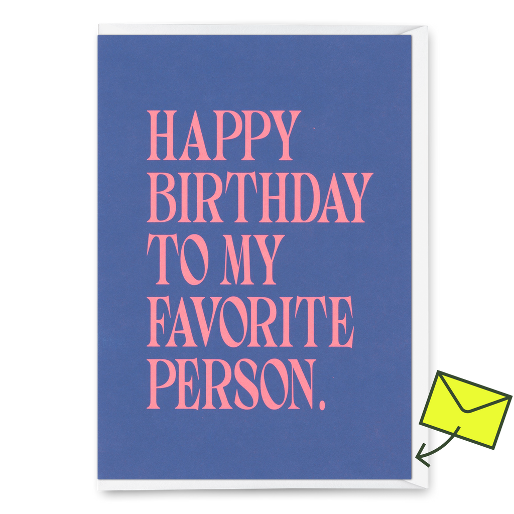 Deli Cards Grußkarte "To my favorite person" | Schöne Klappkarte mit Spruch zum Geburtstag