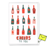 Deli Cards Grußkarte "Cheers to you (Bottles)" | Coole Klappkarte für jeden Anlass