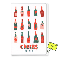 Deli Cards Grußkarte "Cheers to you (Bottles)" | Coole Klappkarte für jeden Anlass