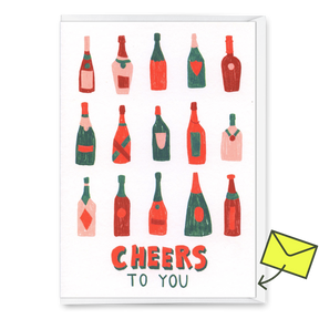 Deli Cards Grußkarte "Cheers to you (Bottles)" | Coole Klappkarte für jeden Anlass