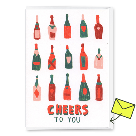 Deli Cards Grußkarte "Cheers to you (Bottles)" | Coole Klappkarte für jeden Anlass