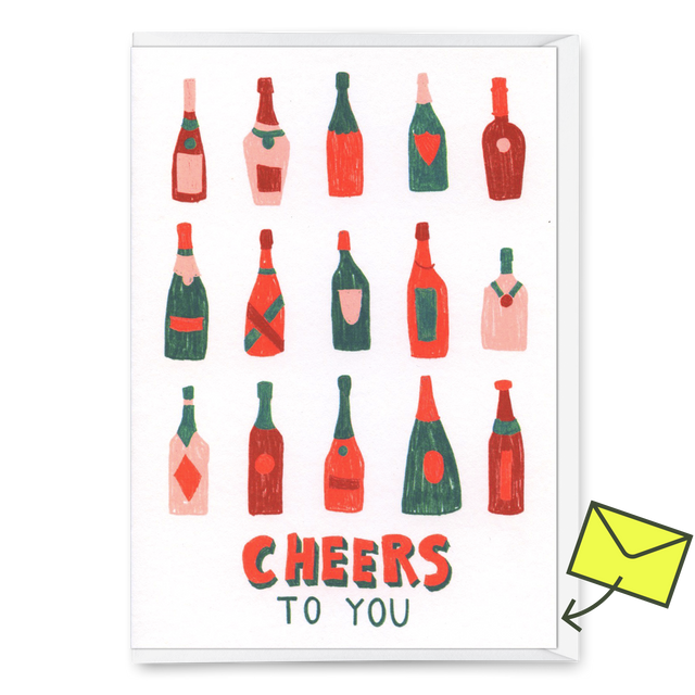 Deli Cards Grußkarte "Cheers to you (Bottles)" | Coole Klappkarte für jeden Anlass