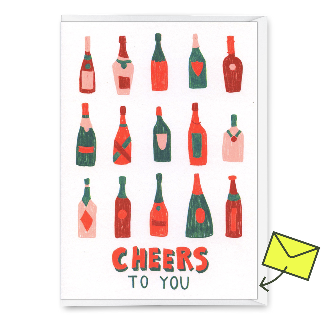 Deli Cards Grußkarte "Cheers to you (Bottles)" | Coole Klappkarte für jeden Anlass