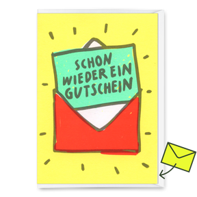 Deli Cards Grußkarte "Schon wieder ein Gutschein" | Lustige Gutschein-Karte