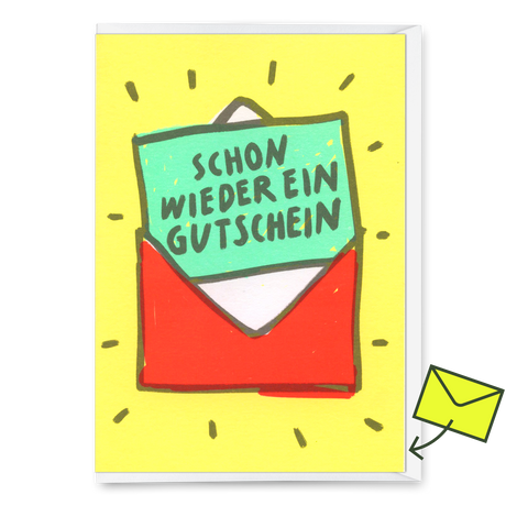 Deli Cards Grußkarte "Schon wieder ein Gutschein" | Lustige Gutschein-Karte
