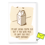 Deli Cards Grußkarte "If you were milk" | Lustige Klappkarte mit Spruch zum Geburtstag