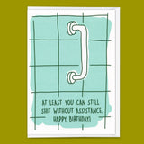 Deli Cards Grußkarte "Shit assistance" | Lustige Klappkarte mit Spruch zum Geburtstag