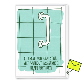 Deli Cards Grußkarte "Shit assistance" | Lustige Klappkarte mit Spruch zum Geburtstag