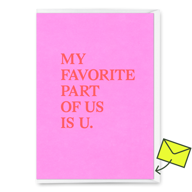 Deli Cards Grußkarte "My favorite part" | Schöne Klappkarte mit Spruch für Verliebte
